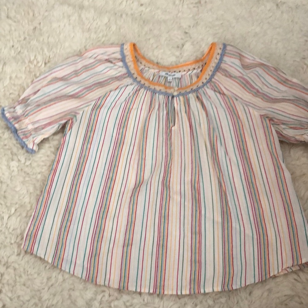 Multi colored striped Madewell top